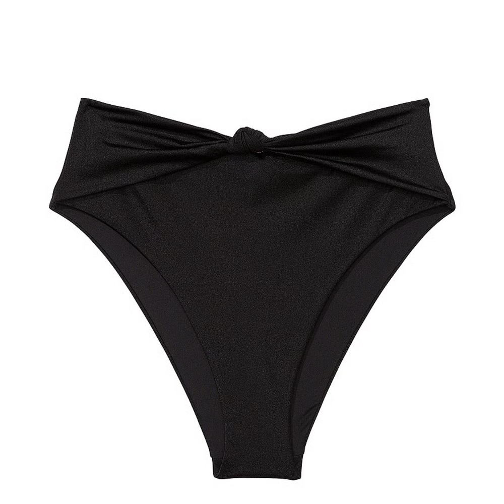 VICTORIA'S SECRET SWIM Knotted High-Waist Cheeky Bikini Bottom in black M